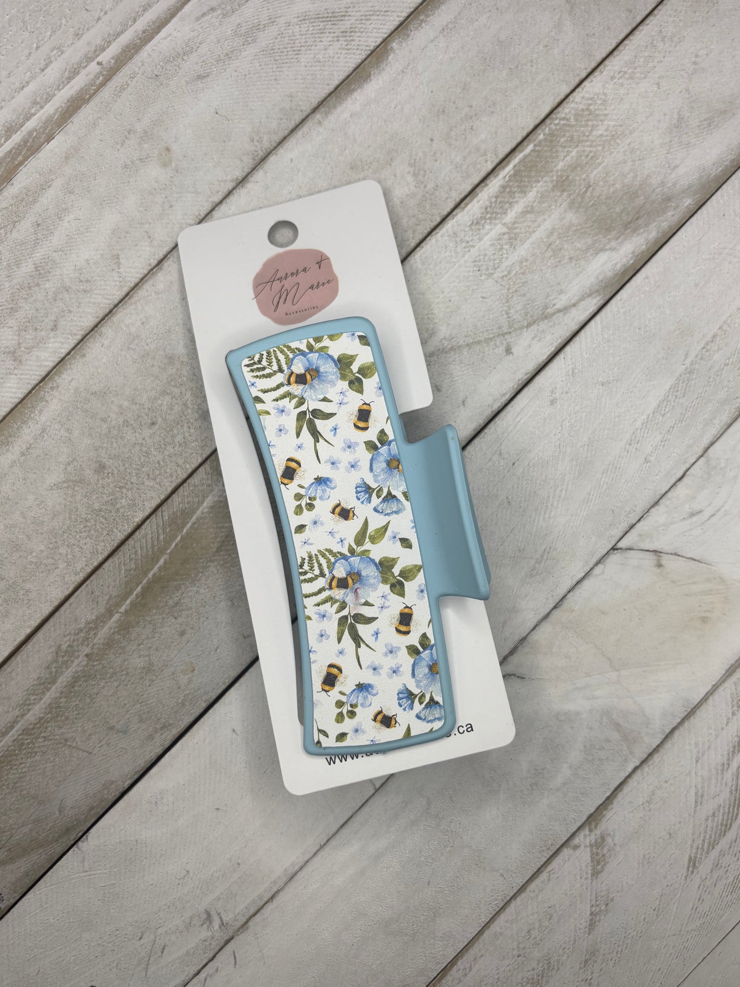 Blue Bee Claw Clip