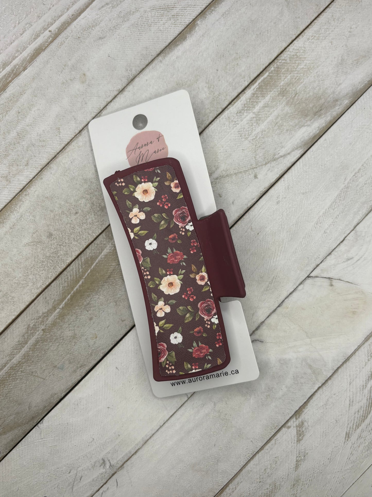 Red Florals Claw Clip