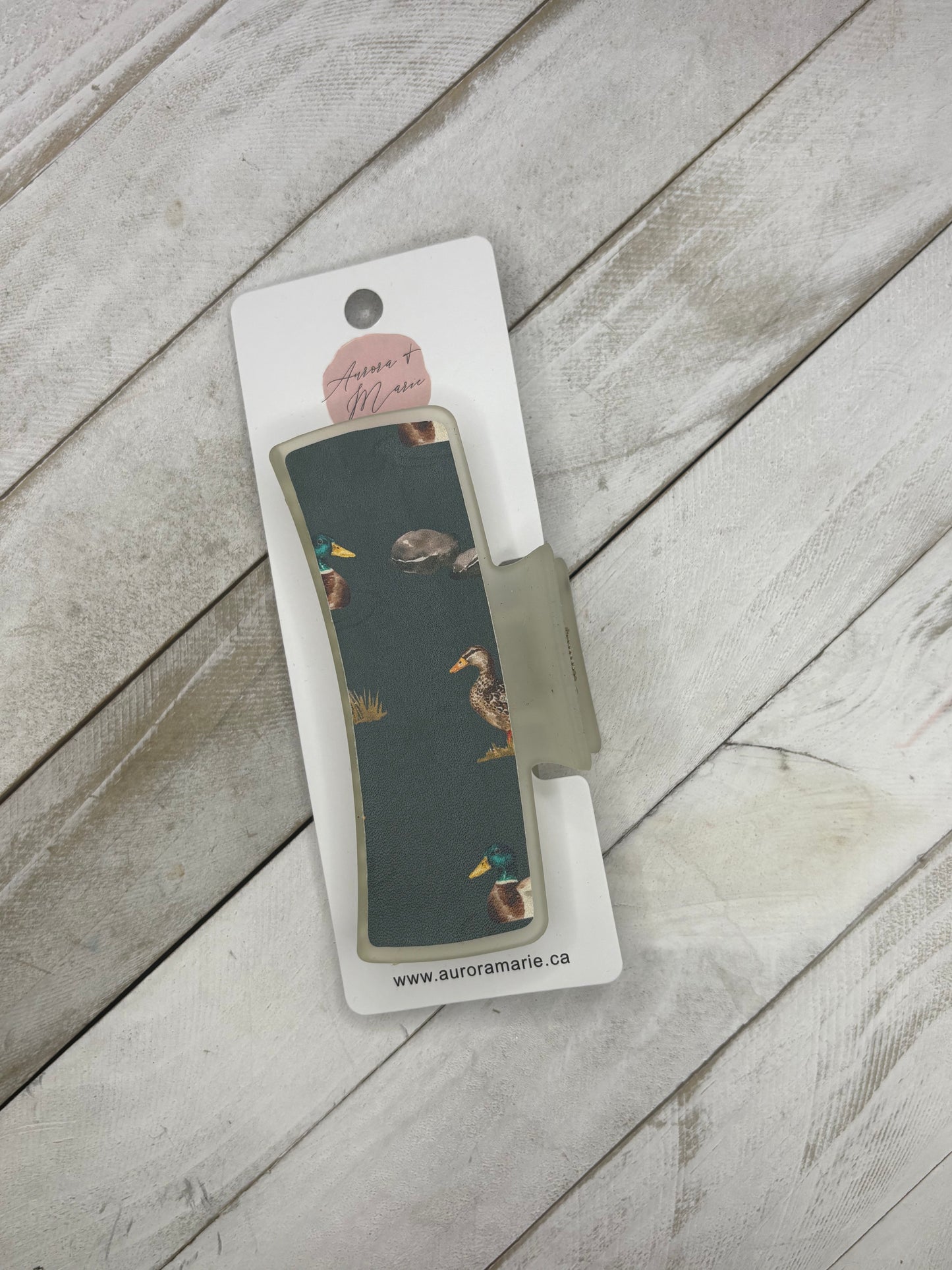 Green Mallard Claw Clip