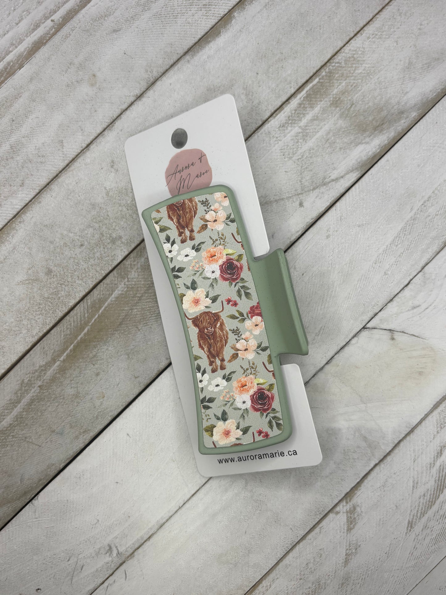 Green Highland Claw Clip