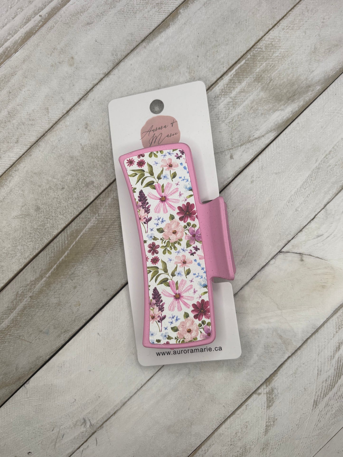 Pink Florals Claw Clip