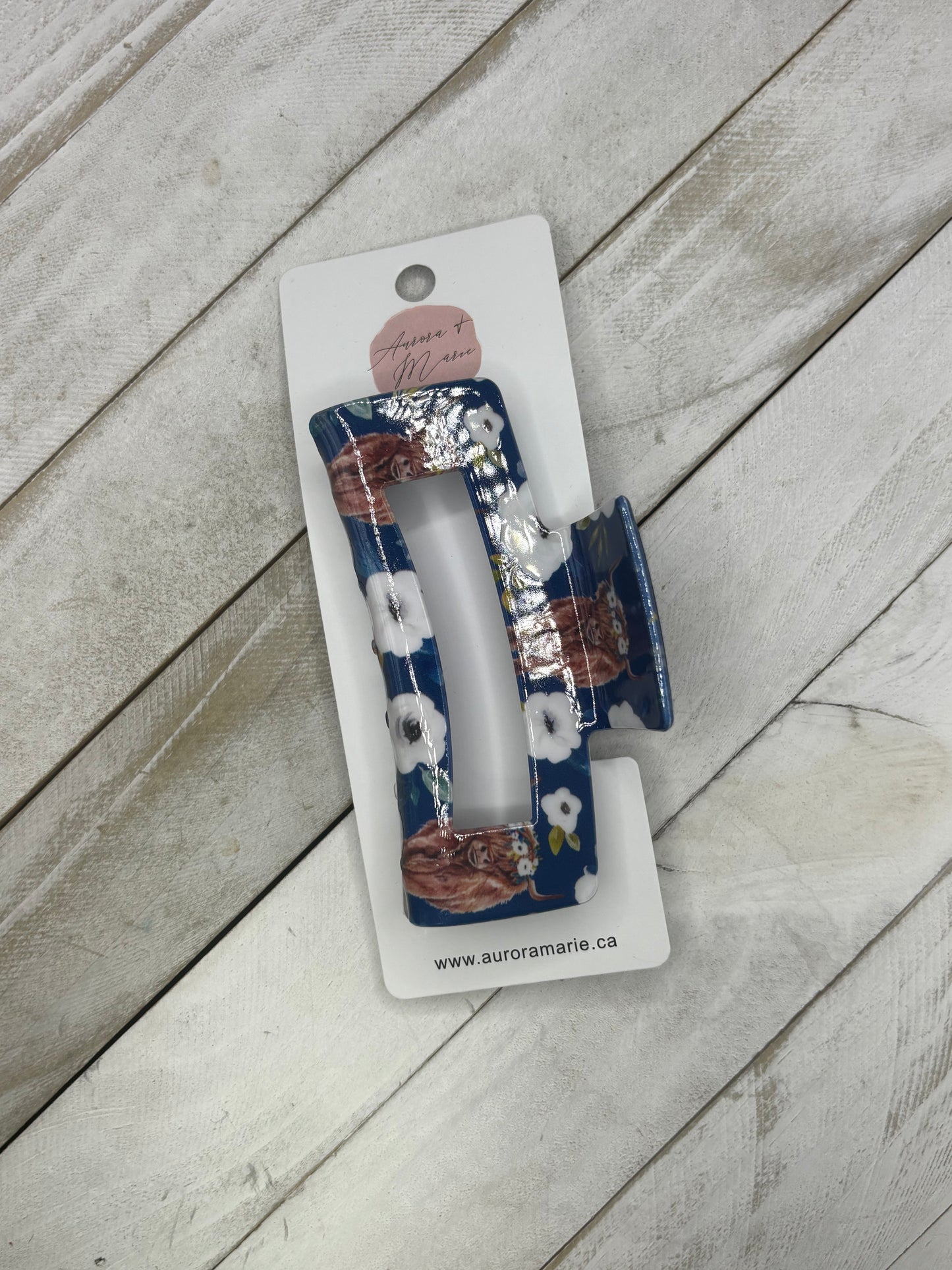 Dark Blue White Floral Highland