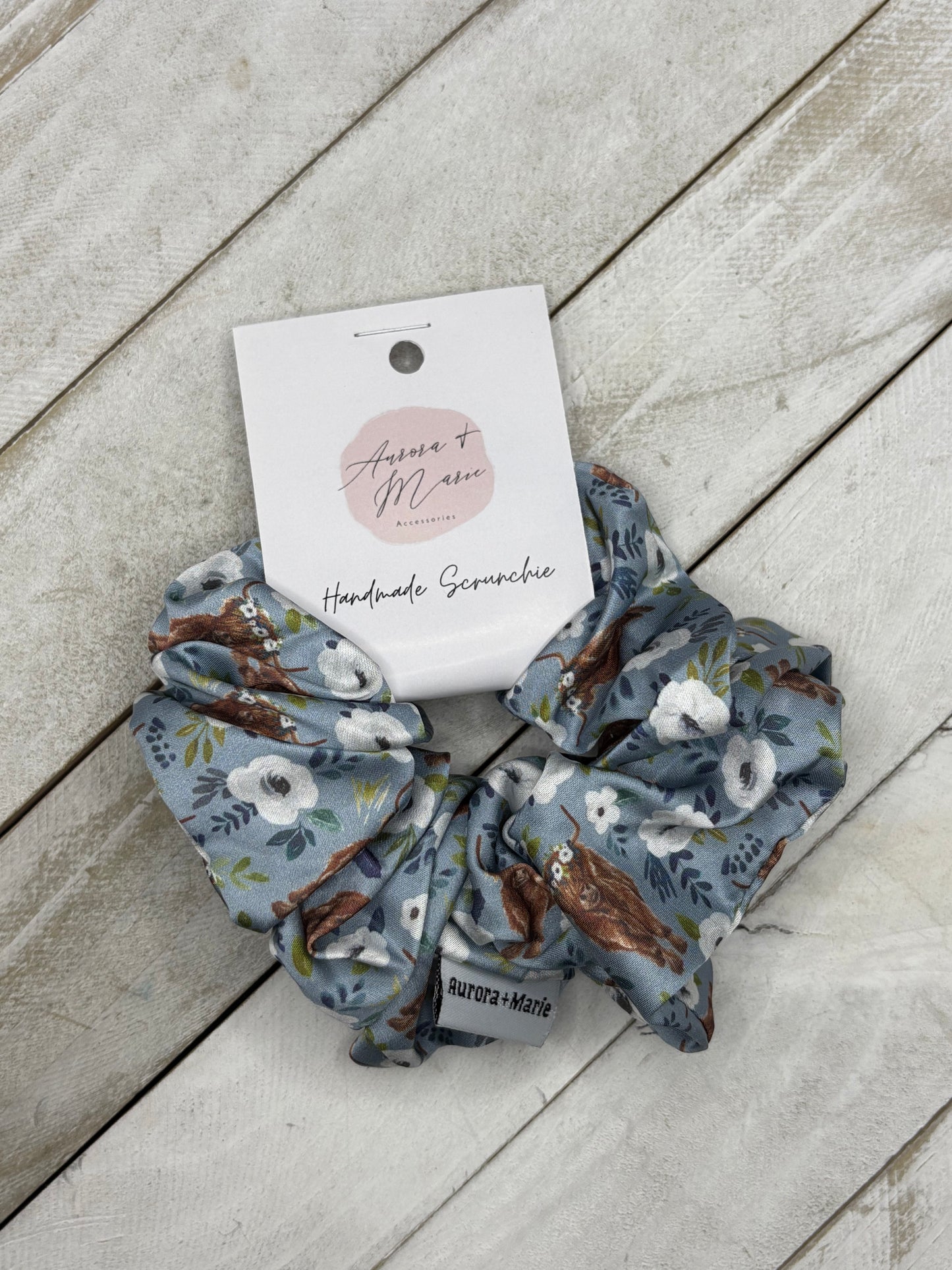 Grey Blue Floral HIghland