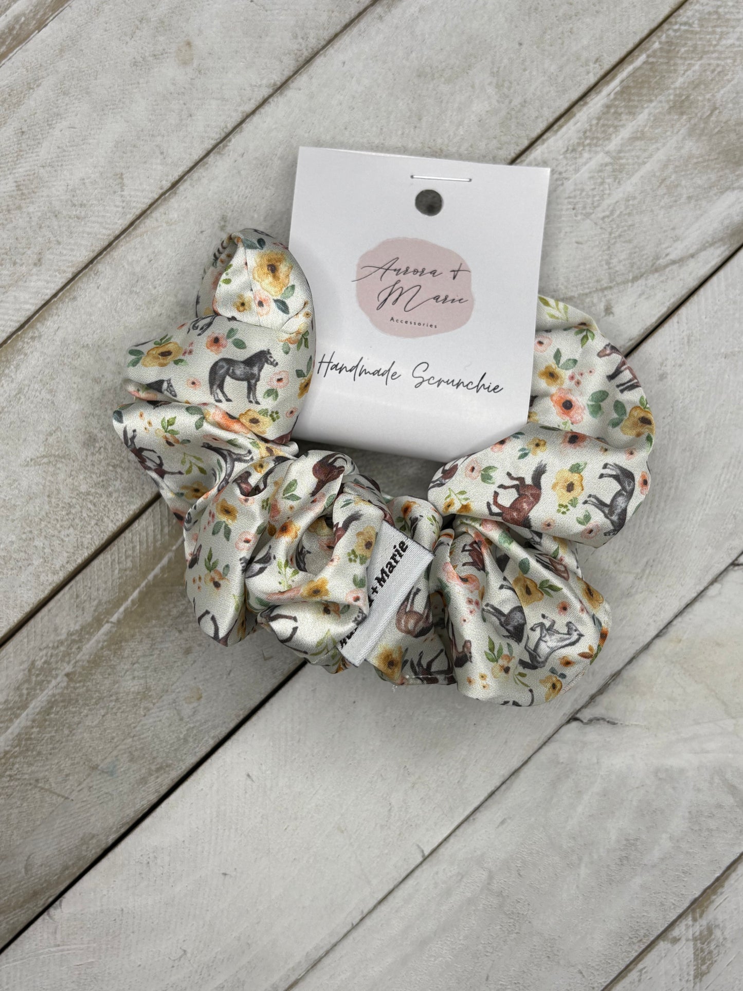 White Floral Horses