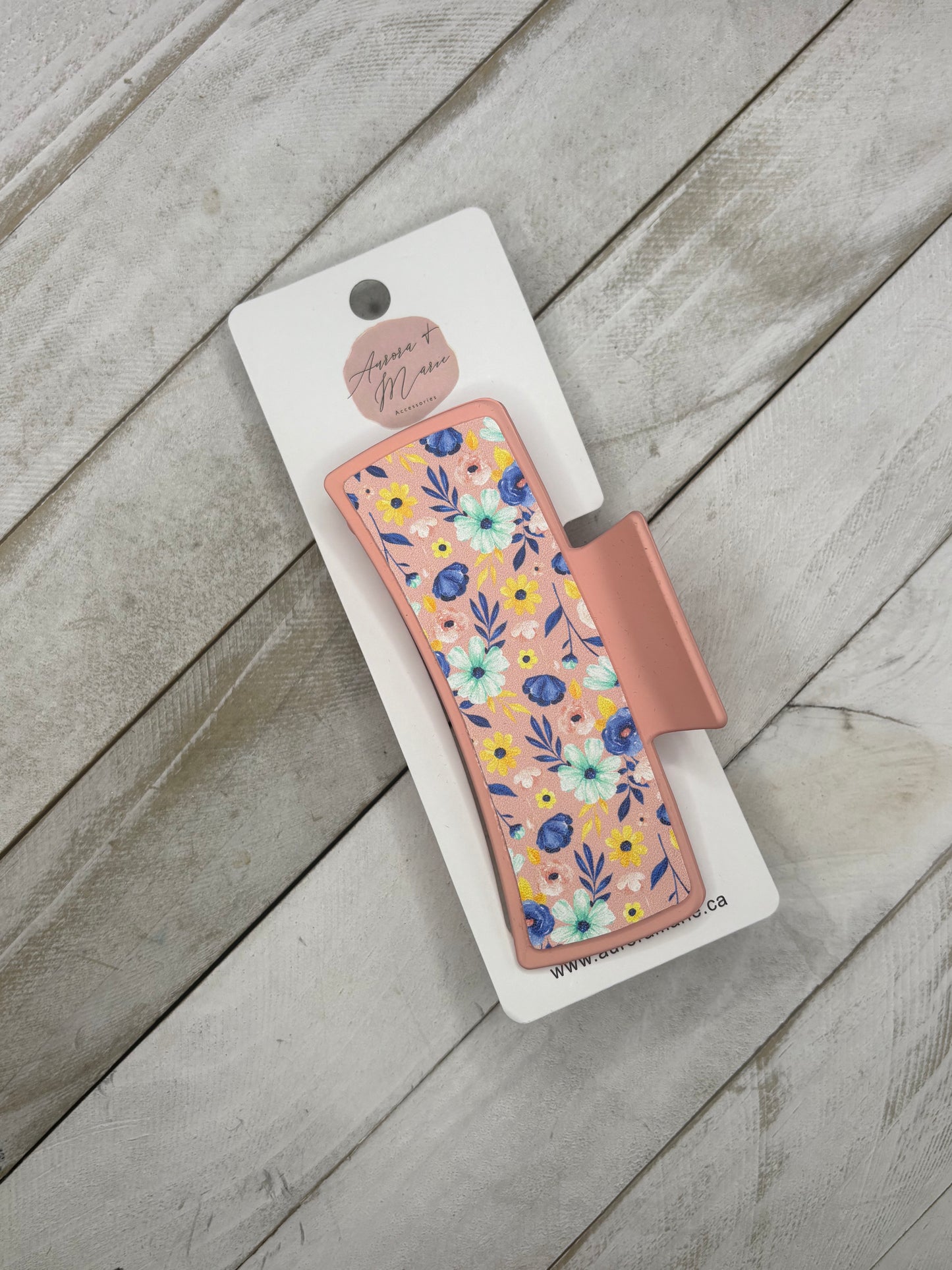 Pink Flower Claw Clip