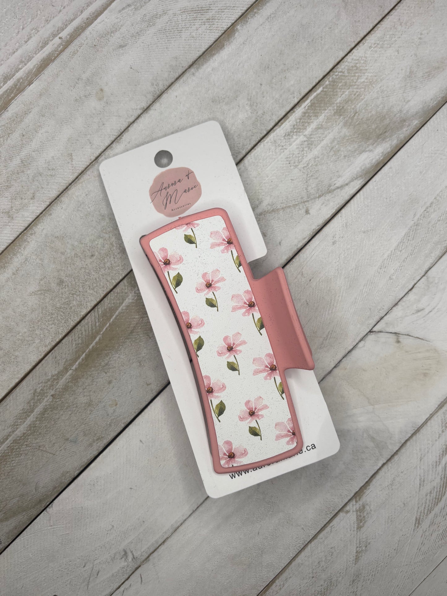 Pink Flowers Claw Clip