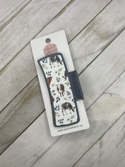 Blue Cows Claw Clip