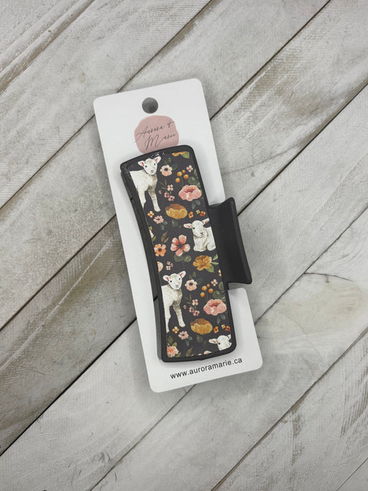 Brown Lamb Claw Clip