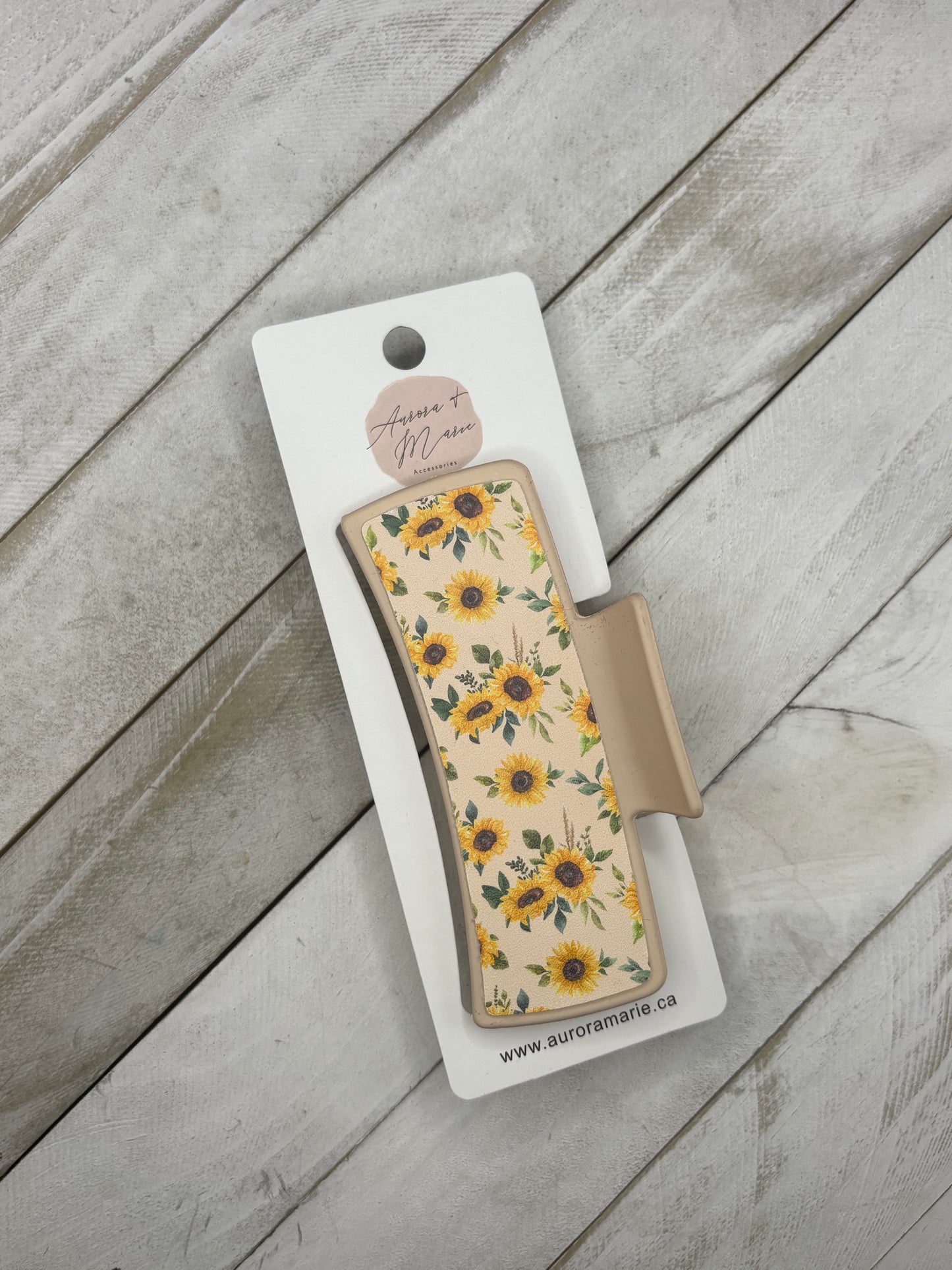 Peach Sunflower Claw Clip