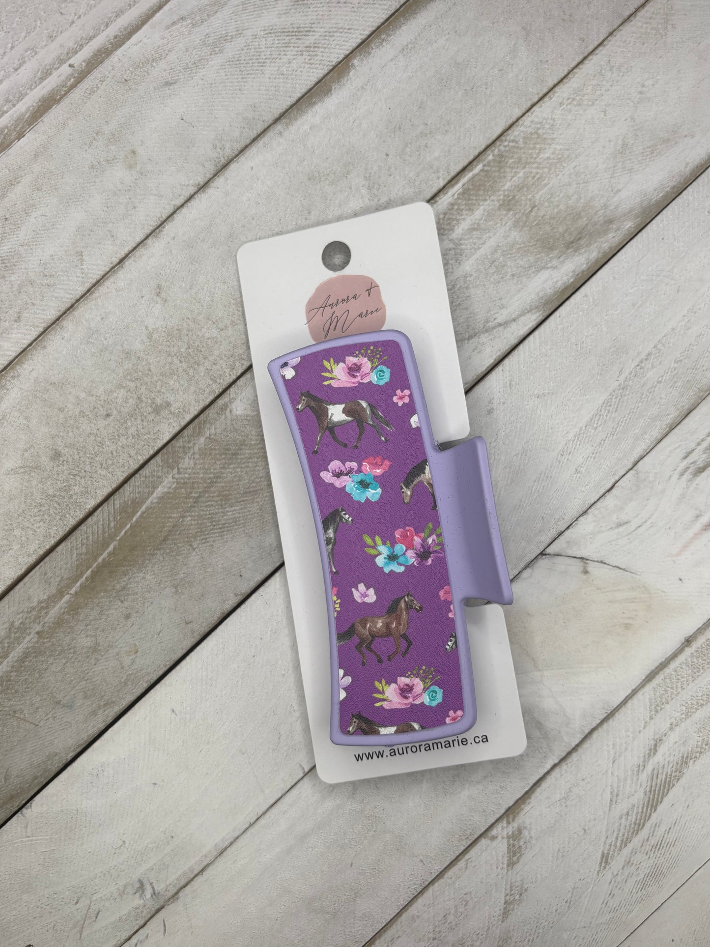 Purple Horses Claw Clip