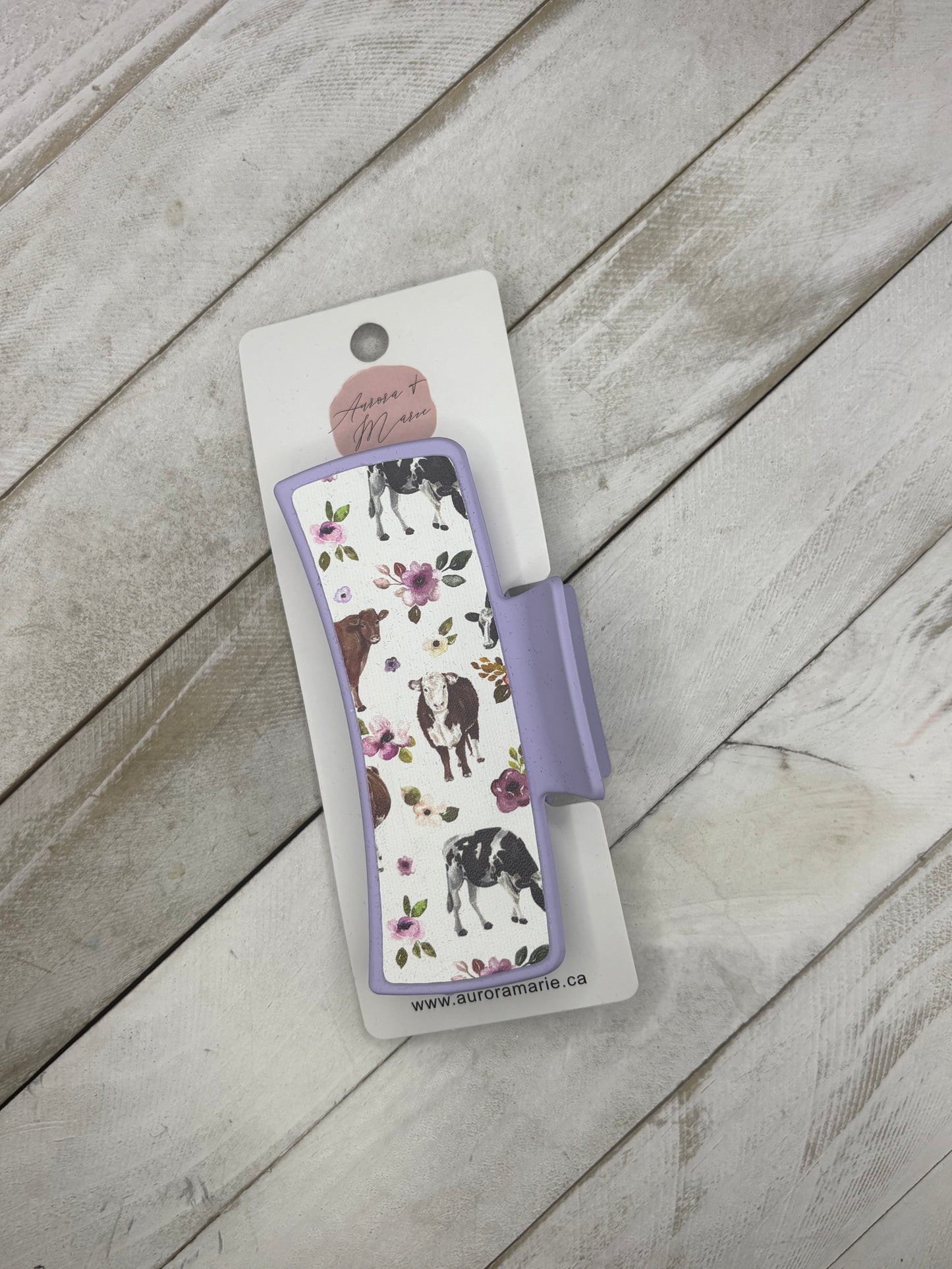 Purple Cows Claw Clip