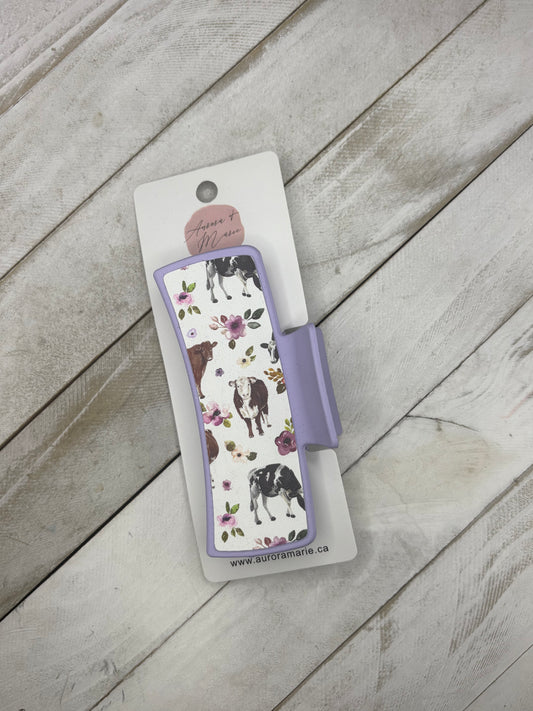 Purple Cows Claw Clip