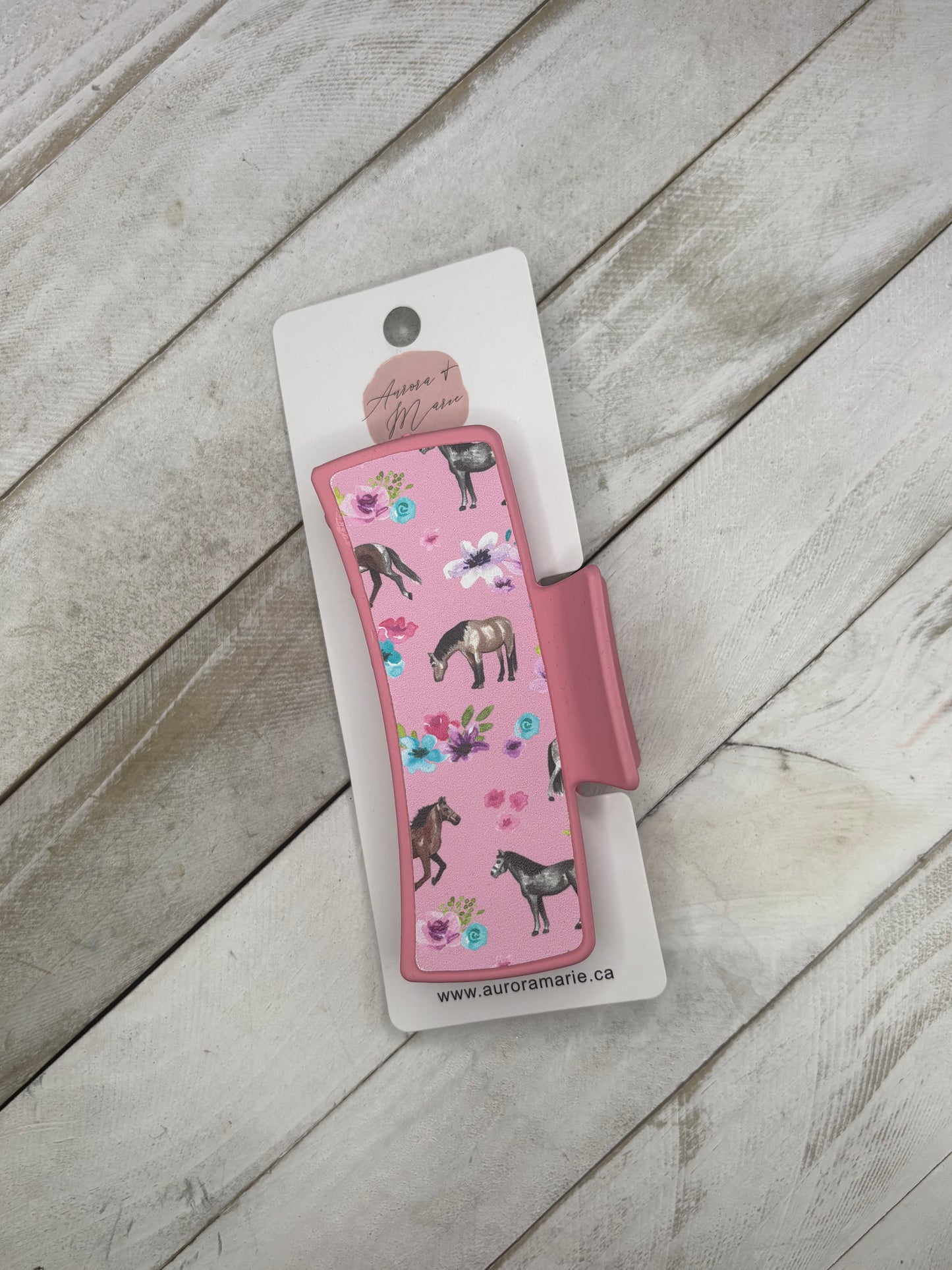 Pink Horses Claw Clip