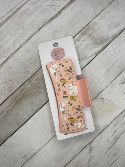 Pink Lamb Claw Clip