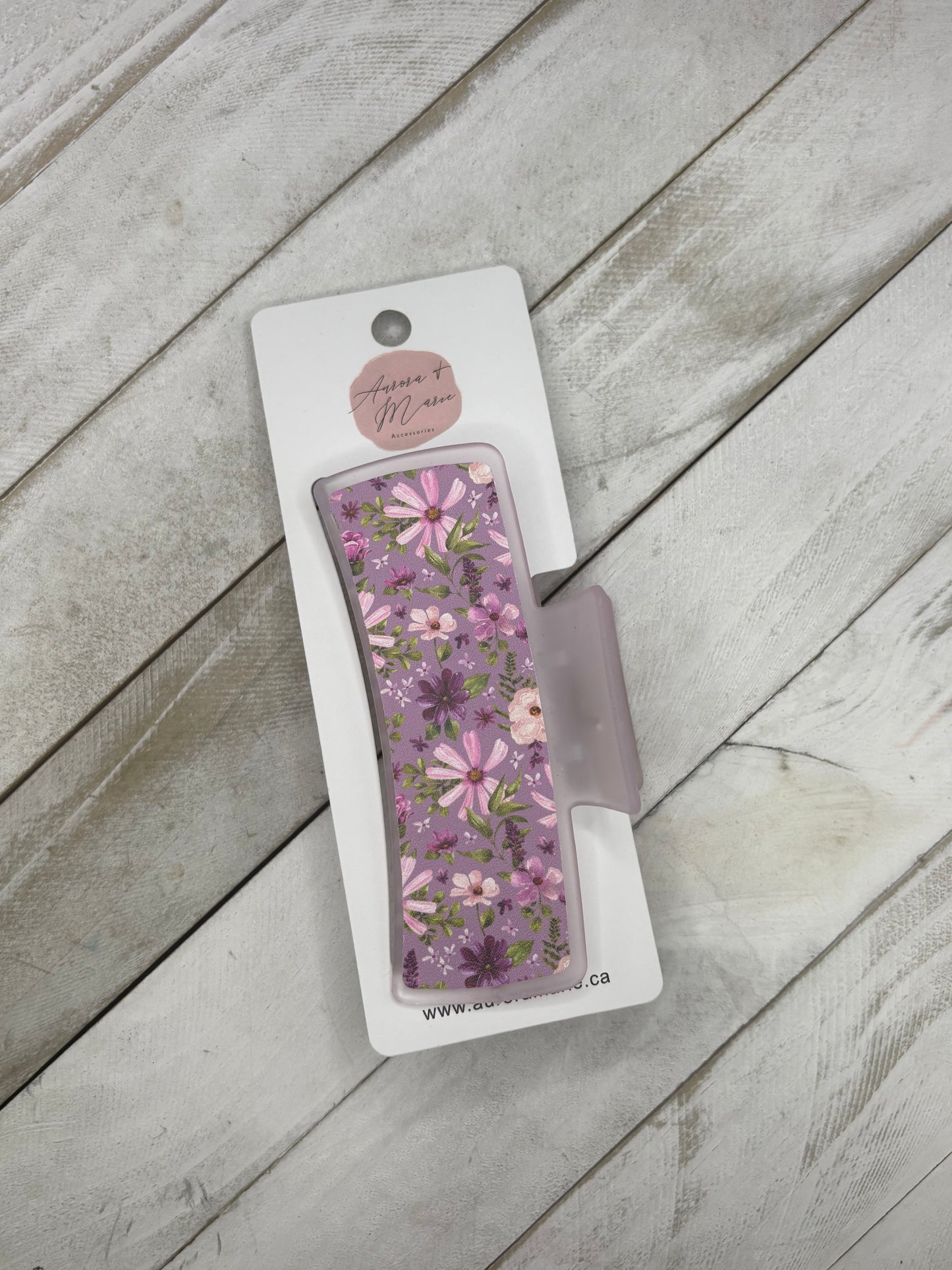 Purple Florals Claw Clip