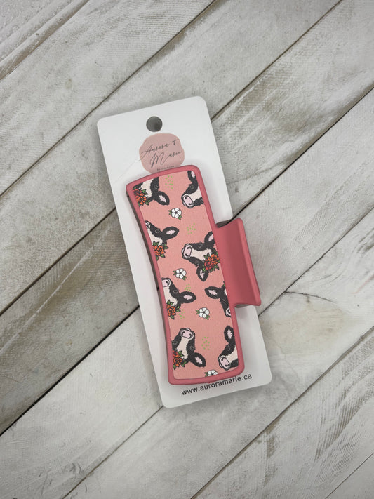 Pink Calf Head Claw Clip