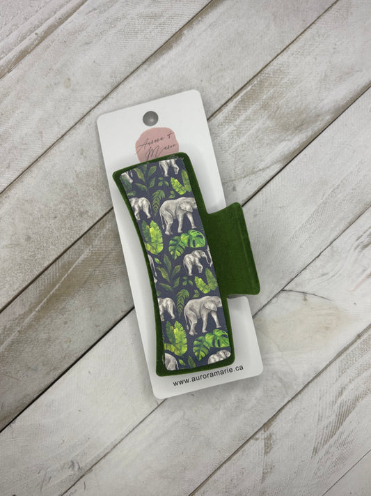 Green Elephants Claw Clip