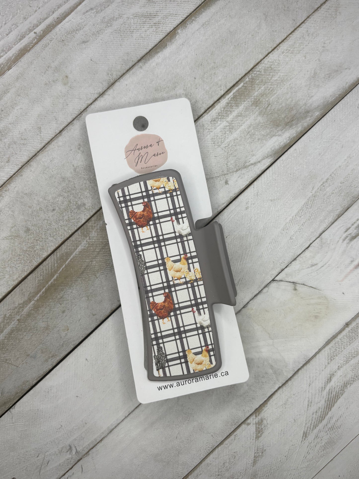 Plaid Chicken Claw Clip