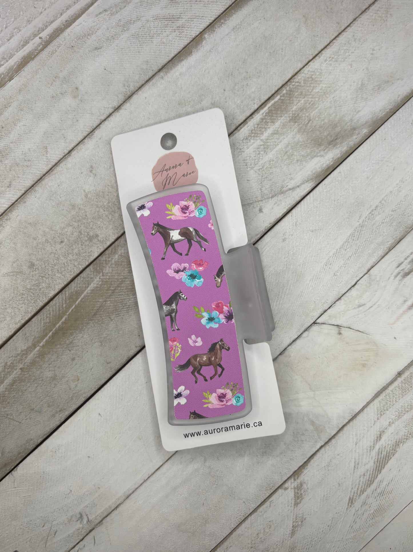 Purple Horses Claw Clip