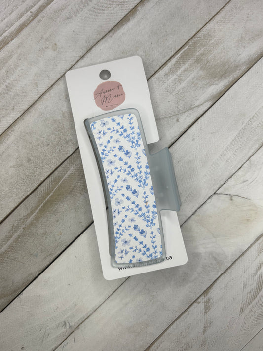 Blue Florals Claw Clip