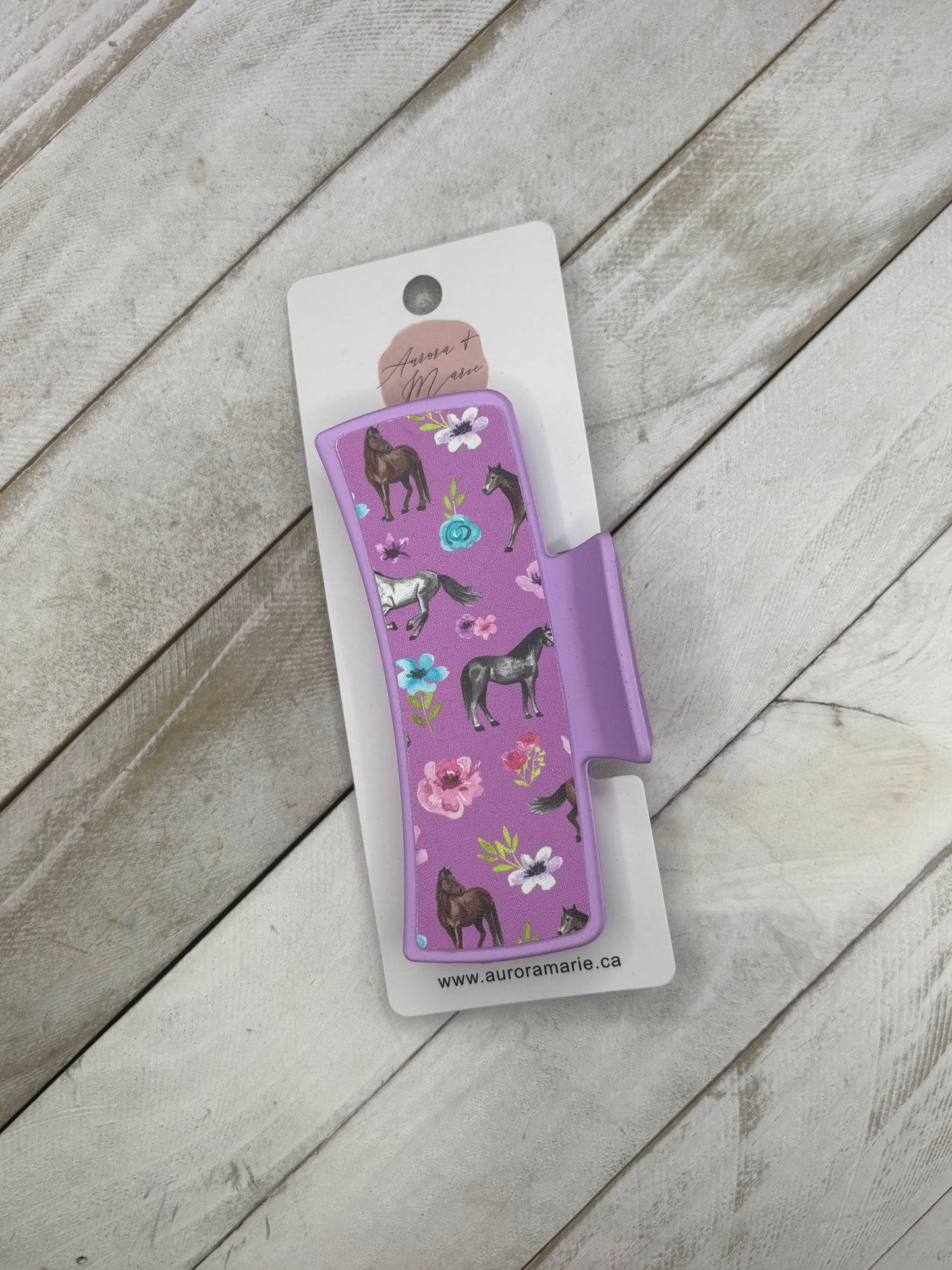Purple Horses Claw Clip