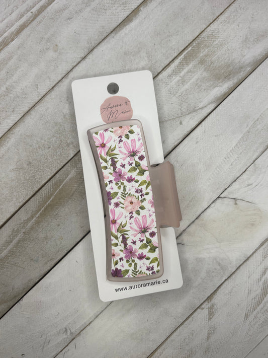 Pink Florals Claw Clip