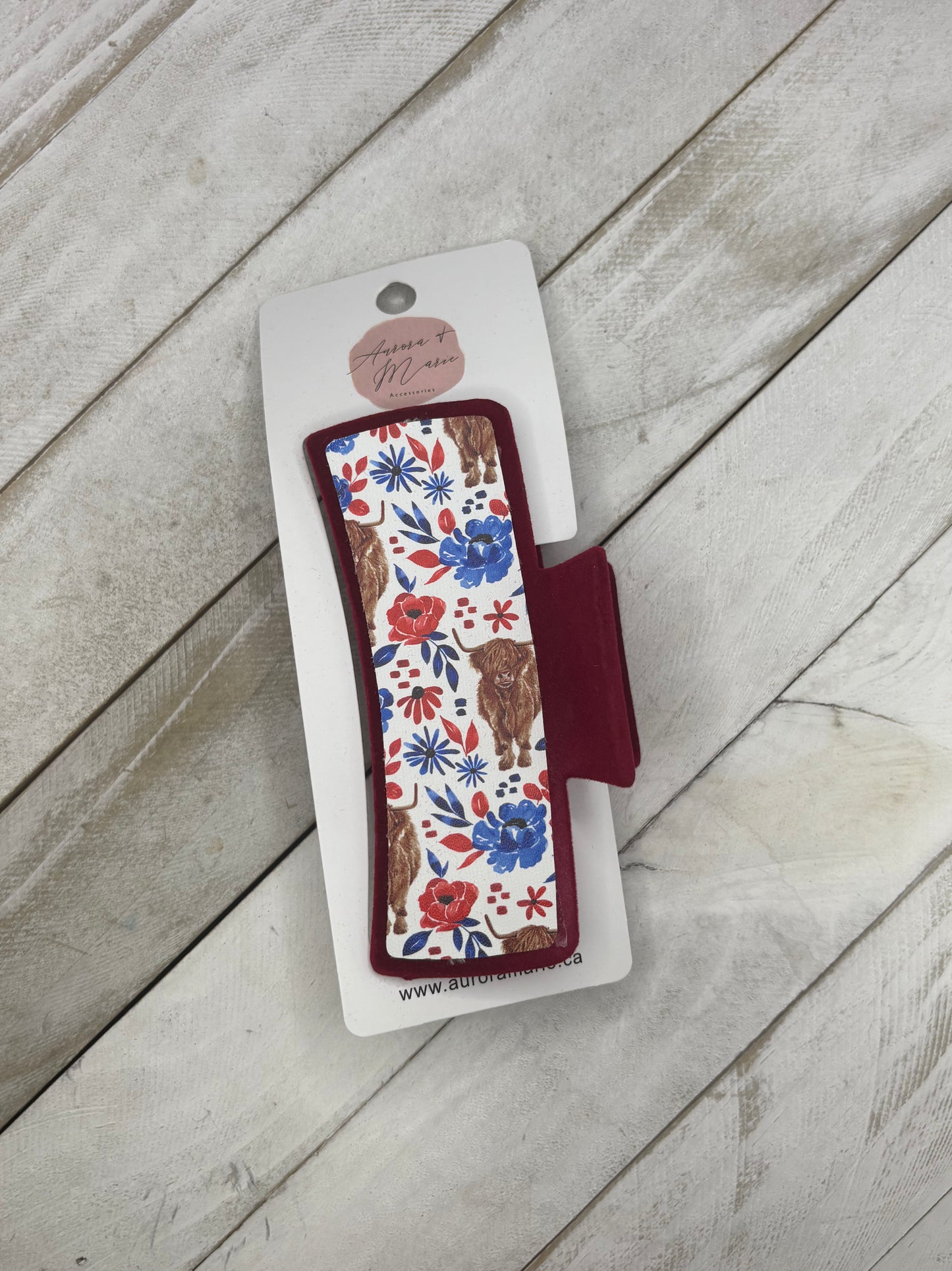 Red and Blue Highland Claw Clip