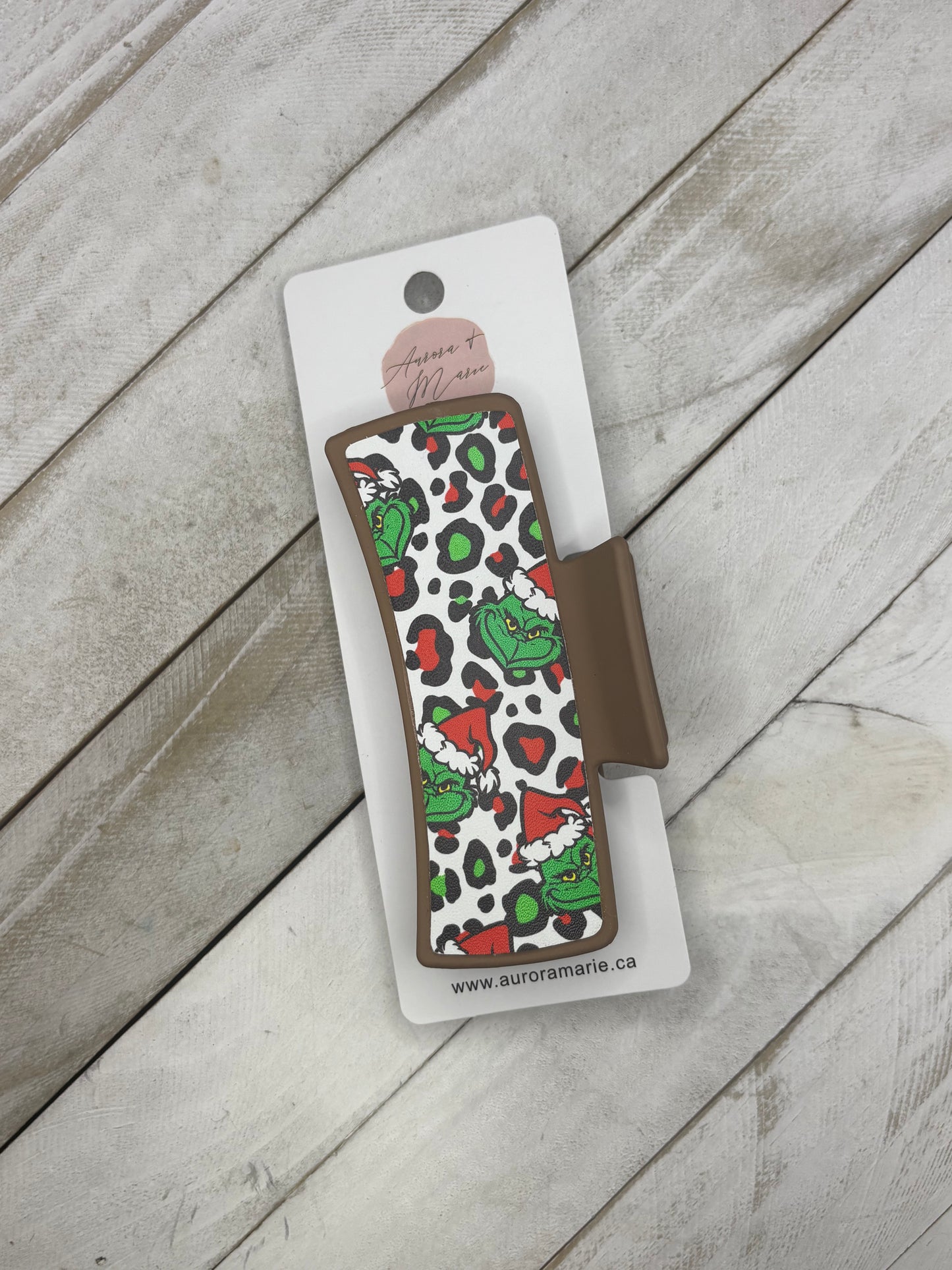 Red Leopard Grinch Claw Clips