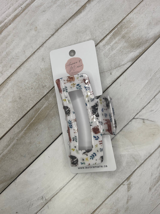 Dark Blue Floral Cows