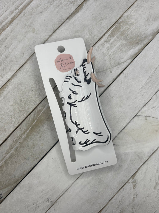 White Highland Claw Clip