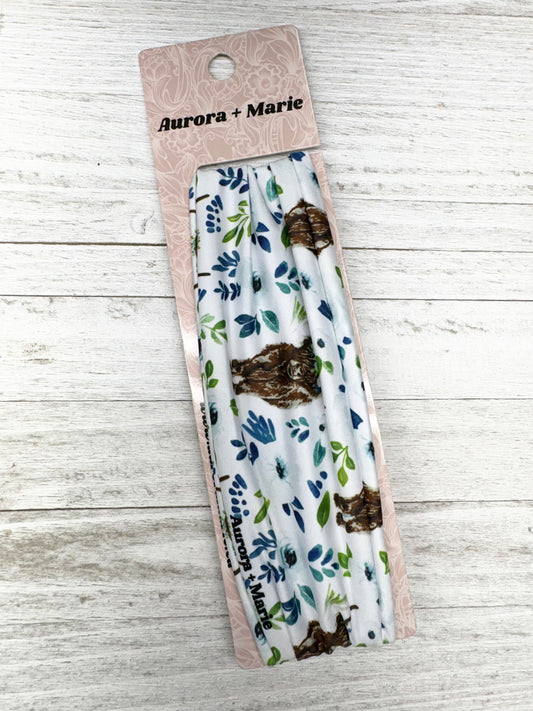 White and Blue Floral Highlands