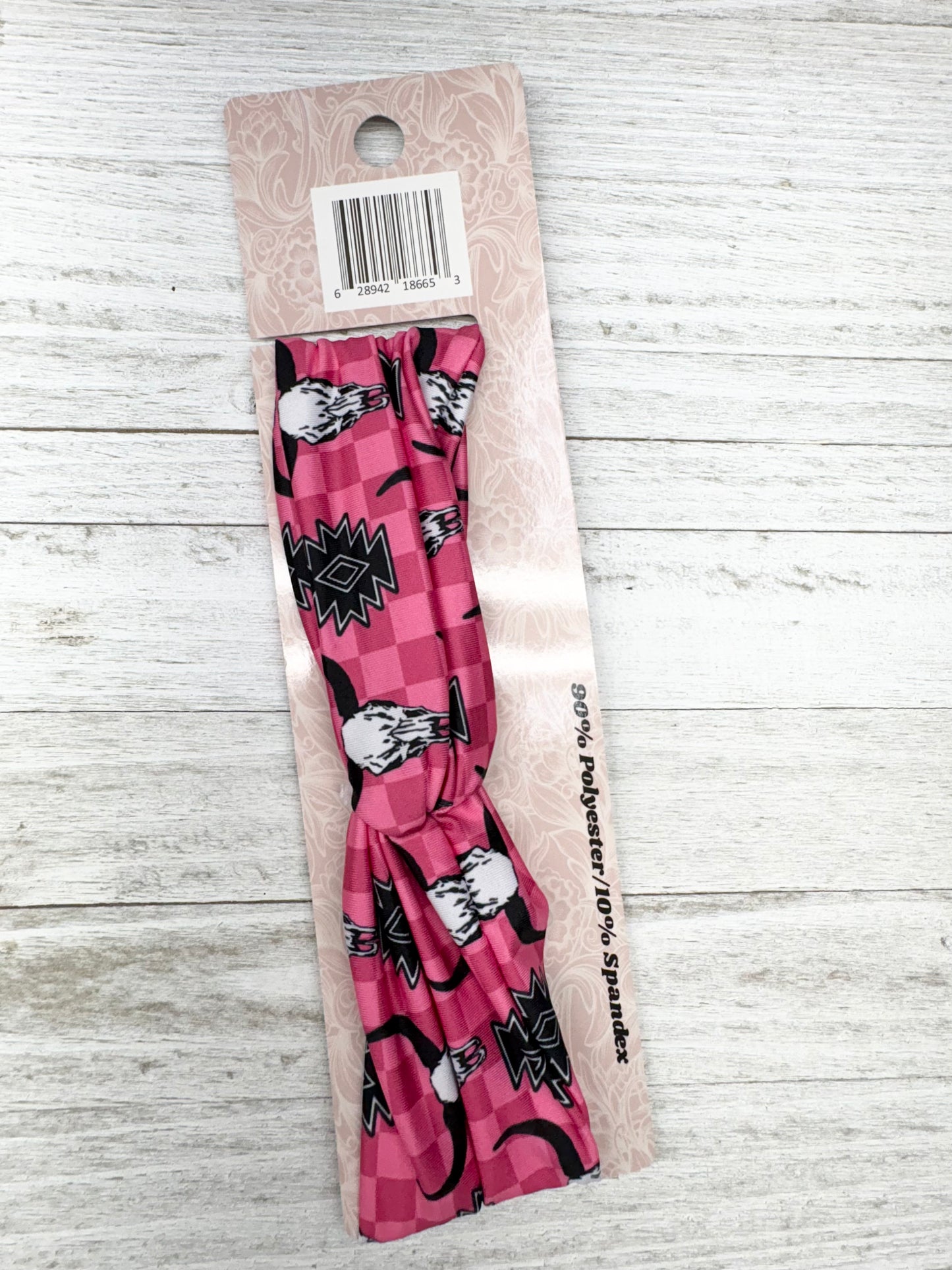 Pink Aztec Bull Skull