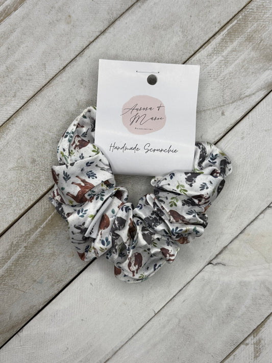 White Blue Floral Cows