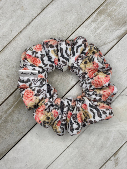 White Skull with Pink Flowers