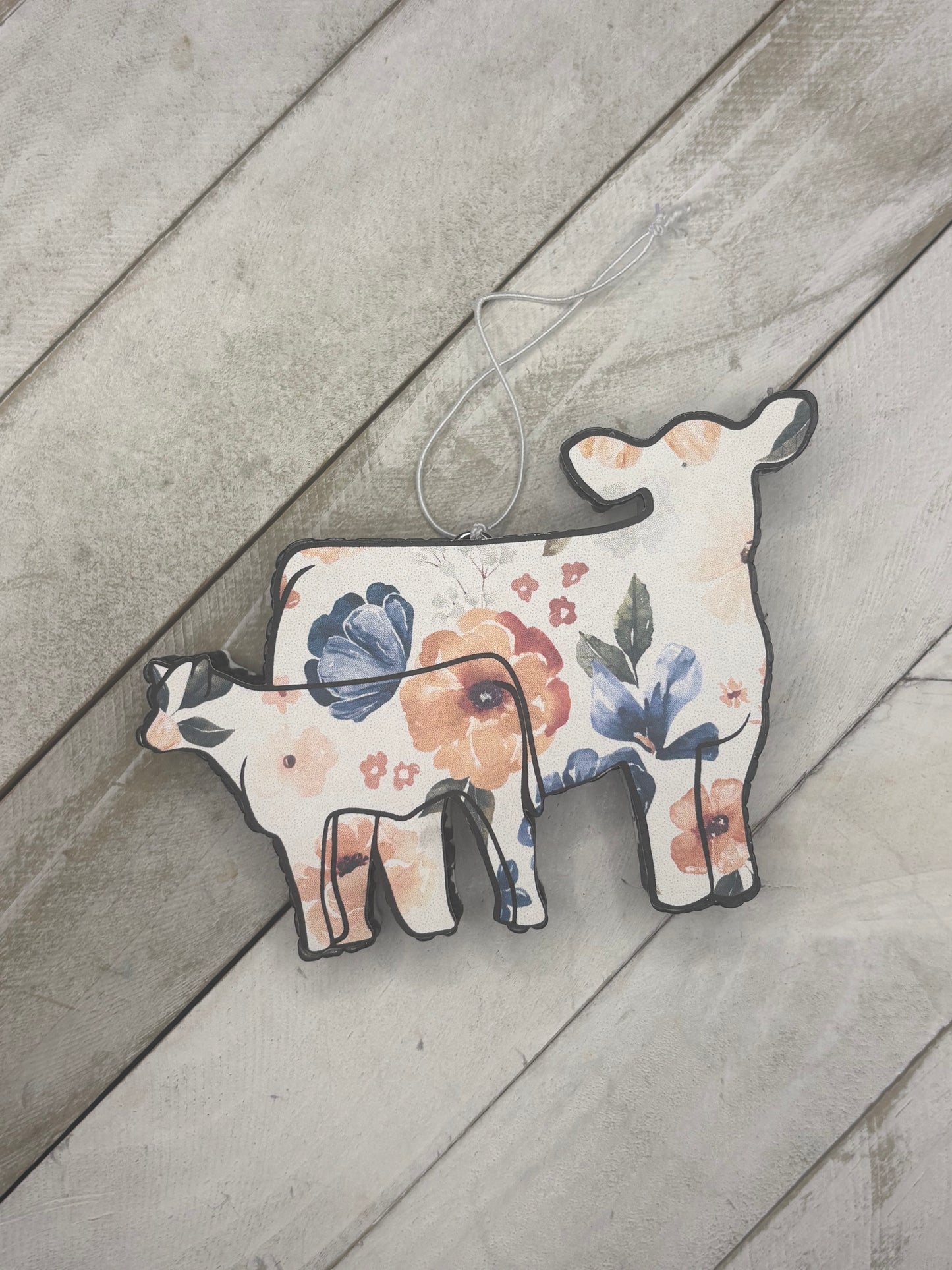 White Floral Cow Calf