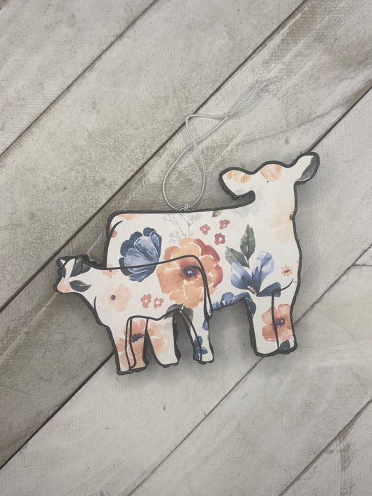White Floral Cow Calf