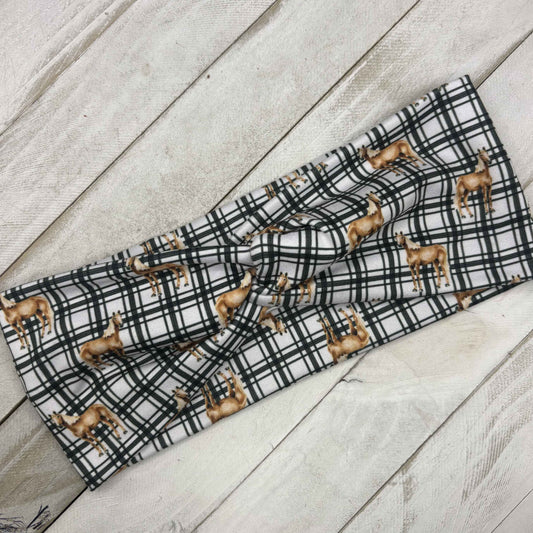 Black Plaid Horses