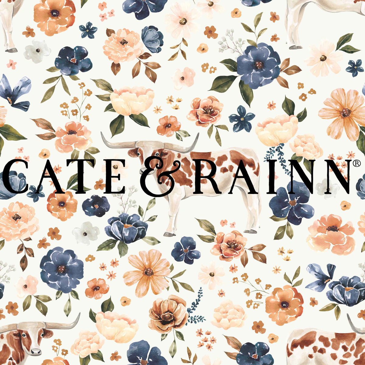 White Longhorn Florals