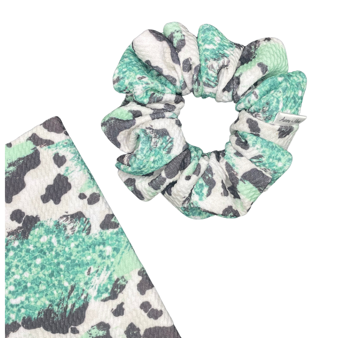 Teal Cow Print