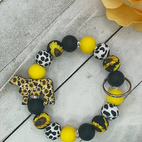 Sunflower Cow Wristlet